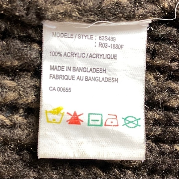 Reitmans Open Front Cardigan Sweater Sz Medium Brown Hip Length Pockets Neck Tie - Picture 2 of 12